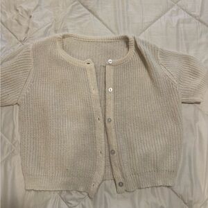 SHEIN Cream Button-Up Cardigan